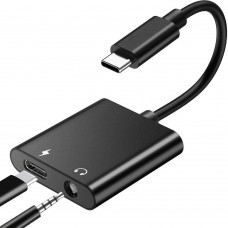 Купить кабель USB Type C в AUX 3.5мм с портом зарядки KS-is (KS-389)