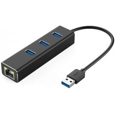 Купить адаптер USB 3.0 Gigabit LAN c хабом USB на 3 порта KS-is (KS-405)